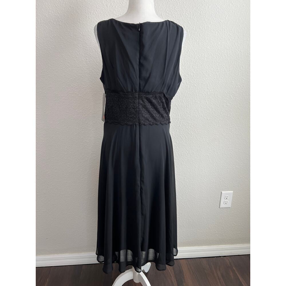 New Scarlett Little Black Dress Women's 14 Sleeveless Chiffon Lace Midi Formal - Picture 5 of 7